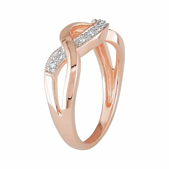 Stella Grace 1/10 Carat T.W. Diamond Pink Rhodium-Plated Sterling Silver Infinity Ring 2 Stella Grace 1/10 Carat T.W. Diamond Pink Rhodium-Plated Sterling Silver Infinity Ring - Image 2
