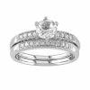 Stella Grace Lab-Created White Sapphire And Diamond Engagement Ring Set In 10k White Gold (1/3 Ct. T.W.)