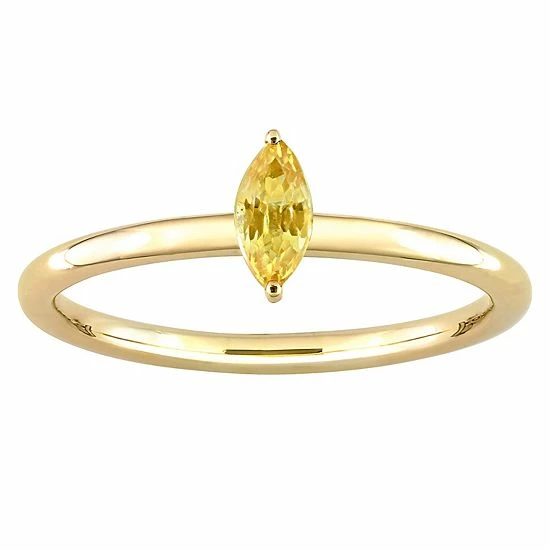 Stella Grace 10k Gold Yellow Sapphire Stackable Ring 1 Stella Grace 10k Gold Yellow Sapphire Stackable Ring
