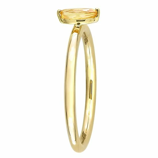 Stella Grace 10k Gold Yellow Sapphire Stackable Ring 2 Stella Grace 10k Gold Yellow Sapphire Stackable Ring - Image 2