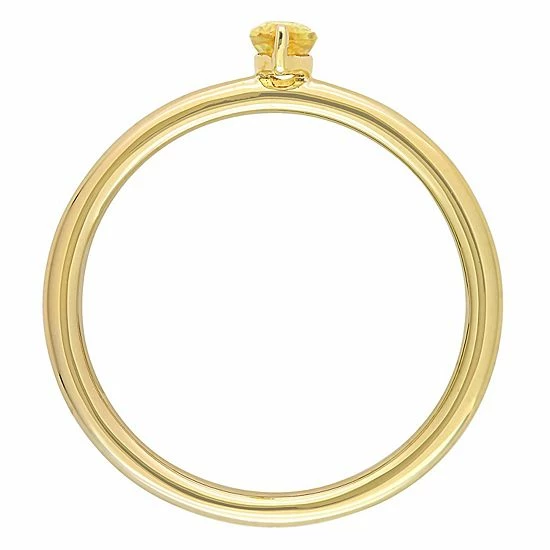 Stella Grace 10k Gold Yellow Sapphire Stackable Ring 3 Stella Grace 10k Gold Yellow Sapphire Stackable Ring - Image 3