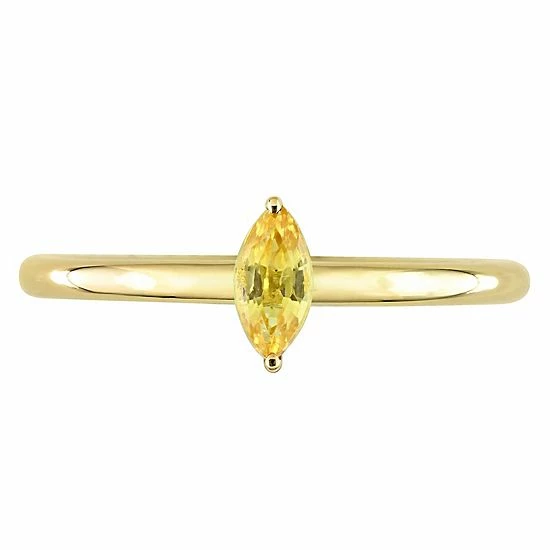 Stella Grace 10k Gold Yellow Sapphire Stackable Ring 4 Stella Grace 10k Gold Yellow Sapphire Stackable Ring - Image 4