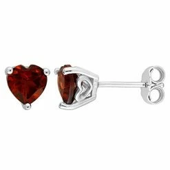 Stella Grace Sterling Silver & Gemstone Heart Stud Earrings Created Blue Sapphire -Stella Grace Sales unnamed file 480