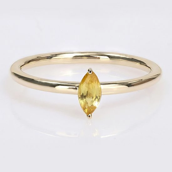 Stella Grace 10k Gold Yellow Sapphire Stackable Ring 5 Stella Grace 10k Gold Yellow Sapphire Stackable Ring - Image 5