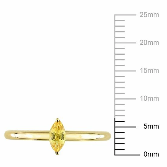Stella Grace 10k Gold Yellow Sapphire Stackable Ring 6 Stella Grace 10k Gold Yellow Sapphire Stackable Ring - Image 6