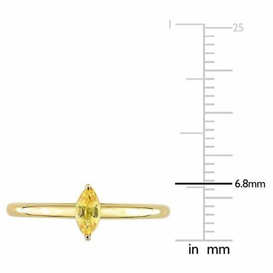 Stella Grace 10k Gold Yellow Sapphire Stackable Ring 7 Stella Grace 10k Gold Yellow Sapphire Stackable Ring - Image 7