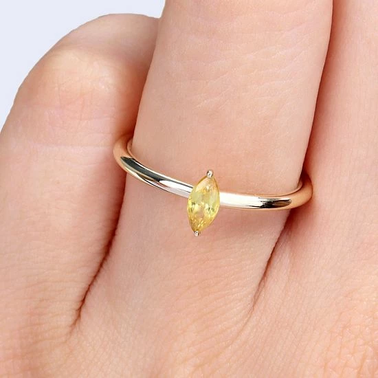 Stella Grace 10k Gold Yellow Sapphire Stackable Ring 9 Stella Grace 10k Gold Yellow Sapphire Stackable Ring - Image 9