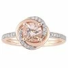 Stella Grace 10k Rose Gold Morganite & 1/6 Carat T.W. Diamond Swirl Halo Ring