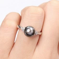 Stella Grace Sterling Silver Tahitian Cultured Pearl & 1/8 Carat T.W. Diamond Ring 18 Stella Grace Sterling Silver Tahitian Cultured Pearl & 1/8 Carat T.W. Diamond Ring -Stella Grace Sales unnamed file 4833