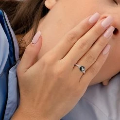 Stella Grace Sterling Silver Tahitian Cultured Pearl & 1/8 Carat T.W. Diamond Ring 19 Stella Grace Sterling Silver Tahitian Cultured Pearl & 1/8 Carat T.W. Diamond Ring -Stella Grace Sales unnamed file 4834