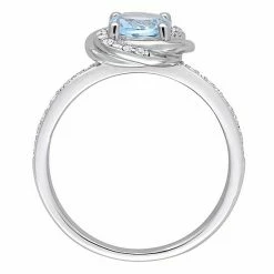 Stella Grace 10k White Gold 1/6 Carat T.W. Diamond & Sky Blue Topaz Spiral Ring -Stella Grace Sales unnamed file 4845