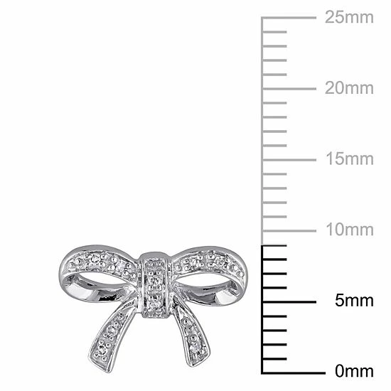 Stella Grace 10k White Gold Diamond Accent Bow Stud Earrings 3 Stella Grace 10k White Gold Diamond Accent Bow Stud Earrings - Image 3