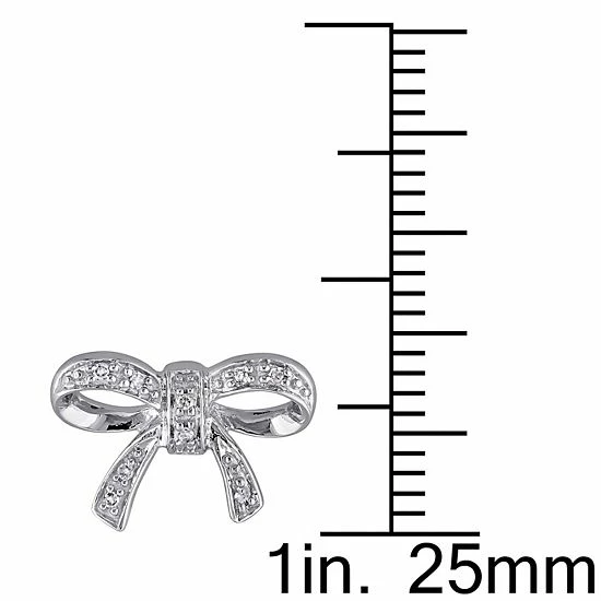 Stella Grace 10k White Gold Diamond Accent Bow Stud Earrings 4 Stella Grace 10k White Gold Diamond Accent Bow Stud Earrings - Image 4