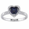 Stella Grace 10k White Gold 1/10 Carat T.W. Diamond & Lab-Created Sapphire Heart Ring