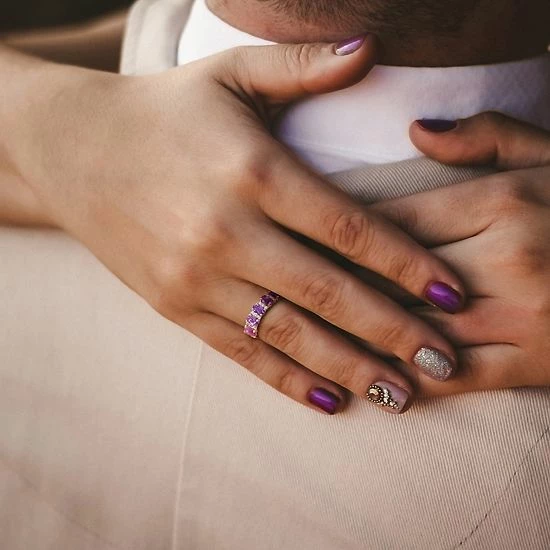 Stella Grace 14K Rose Gold Amethyst & 1/6 Carat T.W. Diamond Ring 4 Stella Grace 14K Rose Gold Amethyst & 1/6 Carat T.W. Diamond Ring - Image 4