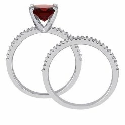 Stella Grace 14k White Gold Garnet & 1/4 Carat T.W. Diamond Engagement Ring Set 6 Stella Grace 14k White Gold Garnet & 1/4 Carat T.W. Diamond Engagement Ring Set -Stella Grace Sales unnamed file 4921
