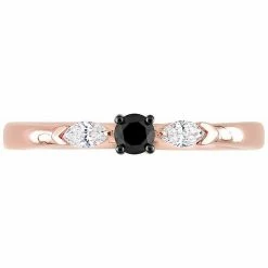 Stella Grace 10k Rose Gold 1/4 Carat T.W. Black & White Diamond 3-Stone Engagement Ring 10 Stella Grace 10k Rose Gold 1/4 Carat T.W. Black & White Diamond 3-Stone Engagement Ring -Stella Grace Sales unnamed file 4962