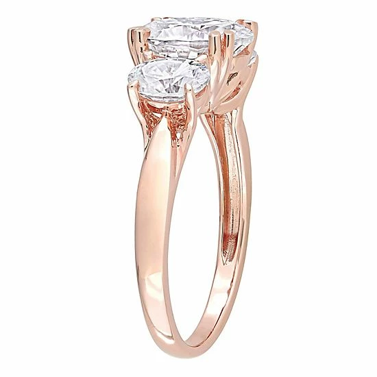 Stella Grace 10k Rose Gold Oval Lab-Created Moissanite 3-Stone Engagement Ring 2 Stella Grace 10k Rose Gold Oval Lab-Created Moissanite 3-Stone Engagement Ring - Image 2
