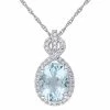 Stella Grace 10k White Gold 1/6 Carat T.W Diamond & Aquamarine Infinity Pendant Necklace