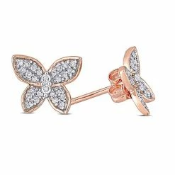 Stella Grace 10k Rose Gold 1/5 Carat T.W. Diamond Butterfly Stud Earrings -Stella Grace Sales unnamed file 4977