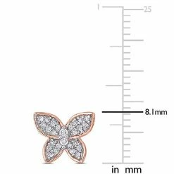 Stella Grace 10k Rose Gold 1/5 Carat T.W. Diamond Butterfly Stud Earrings -Stella Grace Sales unnamed file 4978