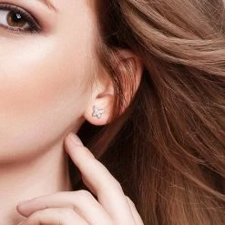 Stella Grace 10k Rose Gold 1/5 Carat T.W. Diamond Butterfly Stud Earrings -Stella Grace Sales unnamed file 4980