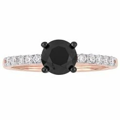 Stella Grace 14k Rose Gold 1 1/4 Carat T.W Black & White Diamond Engagement Ring
