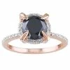 Stella Grace 10k Rose Gold 2 Carat T.W. Black & White Diamond Halo Engagement Ring