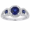 Stella Grace 10k White Gold 1/3 Carat T.W. Diamond & Lab-Created Sapphire Halo Ring