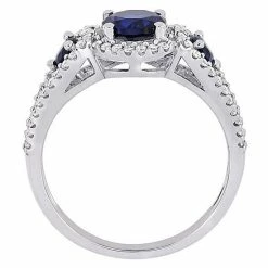 Stella Grace 10k White Gold 1/3 Carat T.W. Diamond & Lab-Created Sapphire Halo Ring 5 Stella Grace 10k White Gold 1/3 Carat T.W. Diamond & Lab-Created Sapphire Halo Ring -Stella Grace Sales unnamed file 5001