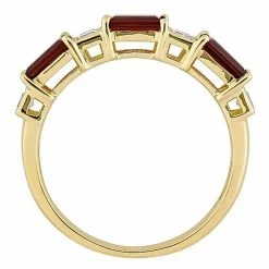 Stella Grace 10k Gold Garnet White Topaz Semi-Eternity Ring -Stella Grace Sales unnamed file 5003