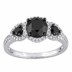 Stella Grace 10k White Gold 2 Carat T.W. Black & White Diamond Engagement Ring