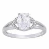 Stella Grace 10K White Gold Lab-Created White Sapphire & Diamond Accent Engagement Ring