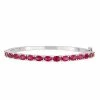 Stella Grace Sterling Silver Lab-Created Ruby Bangle Bracelet