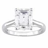 Stella Grace 10k White Gold 3 1/2 Carat T.W. Lab-Created Moissanite Emerald-Cut Solitaire Ring