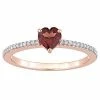 Stella Grace 10k Rose Gold Garnet & Diamond Accent Heart Promise Ring