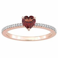 Stella Grace 10k Rose Gold Garnet & Diamond Accent Heart Promise Ring