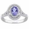 Stella Grace 10k White Gold Tanzanite & 1/4 Carat T.W. Diamond Halo Engagement Ring