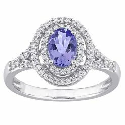 Stella Grace 10k White Gold Tanzanite & 1/4 Carat T.W. Diamond Halo Engagement Ring