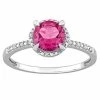 Stella Grace 10k White Gold Pink Topaz & Diamond Accent Halo Engagement Ring