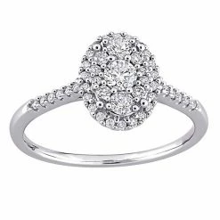 Stella Grace 10k White Gold 1/2 Carat T.W. Diamond Oval Cluster Engagement Ring