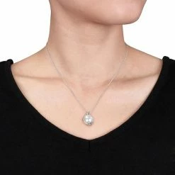Stella Grace Sterling Silver Freshwater Cultured Pearl & 1/5 Carat T.W. Diamond Pendant & Earring Set -Stella Grace Sales unnamed file 5138