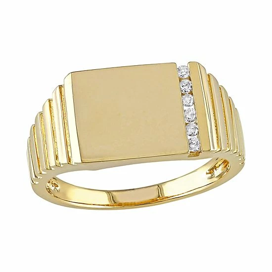Stella Grace 10k Gold 1/10 Carat Diamond Rectangle Ring 1 Stella Grace 10k Gold 1/10 Carat Diamond Rectangle Ring