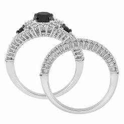 Stella Grace 10k White Gold 2 Carat T.W. Black & White Diamond Halo Engagement Ring Set -Stella Grace Sales unnamed file 5191