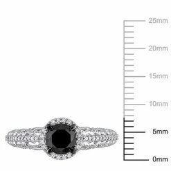 Stella Grace 1 1/8 Carat T.W. Black & White Diamond Halo Filigree Engagement Ring -Stella Grace Sales unnamed file 5239