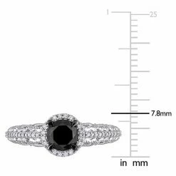 Stella Grace 1 1/8 Carat T.W. Black & White Diamond Halo Filigree Engagement Ring -Stella Grace Sales unnamed file 5240
