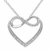 Stella Grace Sterling Silver Diamond Accent Heart Pendant Necklace