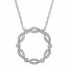 Stella Grace 10K White Gold Lab-Created White Sapphire Circle Pendant