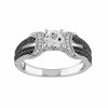 Stella Grace Sterling Silver Lab-Created White Sapphire & 1/4 Carat T.W. Diamond Split Shank Ring