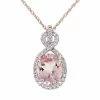 Stella Grace Morganite And 1/6 Carat T.W. Diamond 10k Rose Gold Pendant Necklace